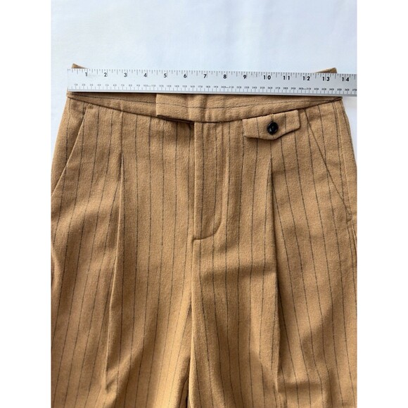 Madewell The High Rise Rosedale Straight Pant Womens 2 Brown Pinstripe Pleated 2 - Picture 16 of 16